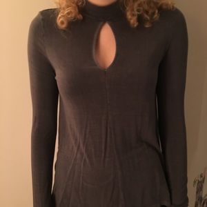 Dark grey keyhole top